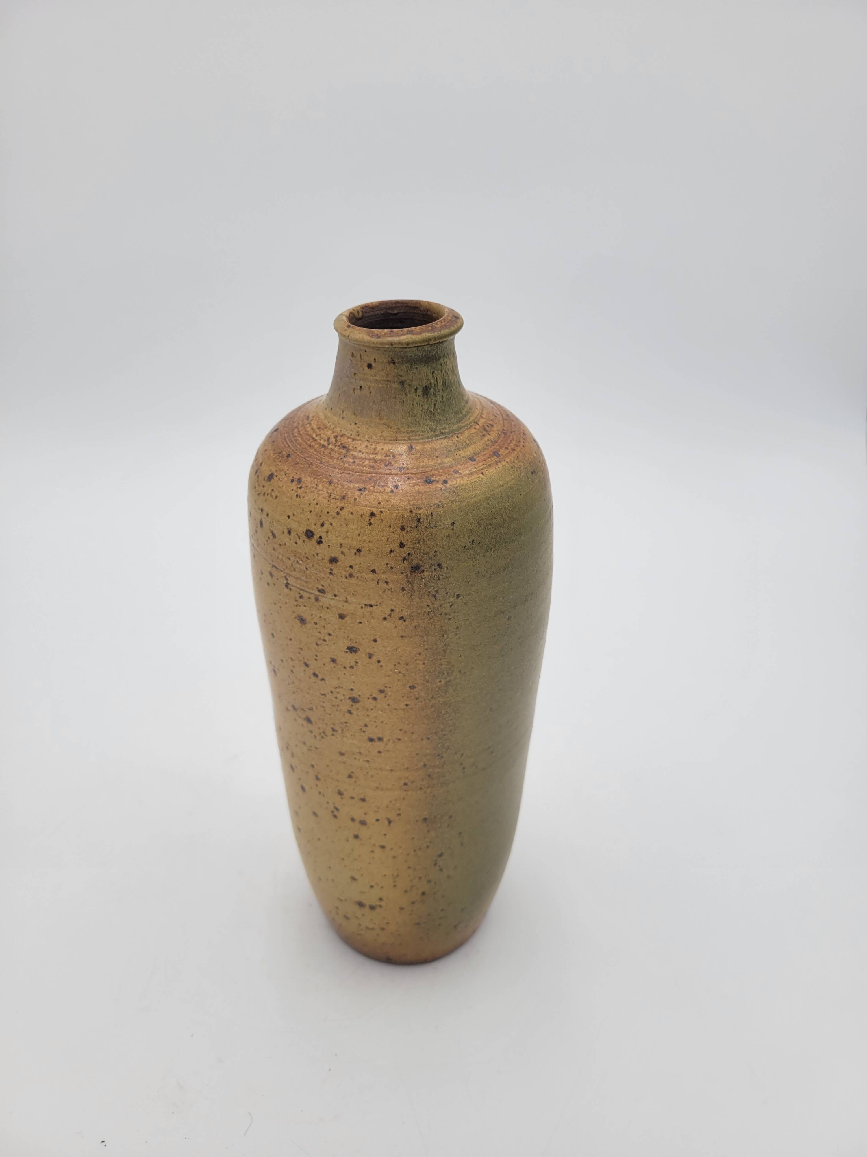 Vintage artisanal vase in pyrite stoneware