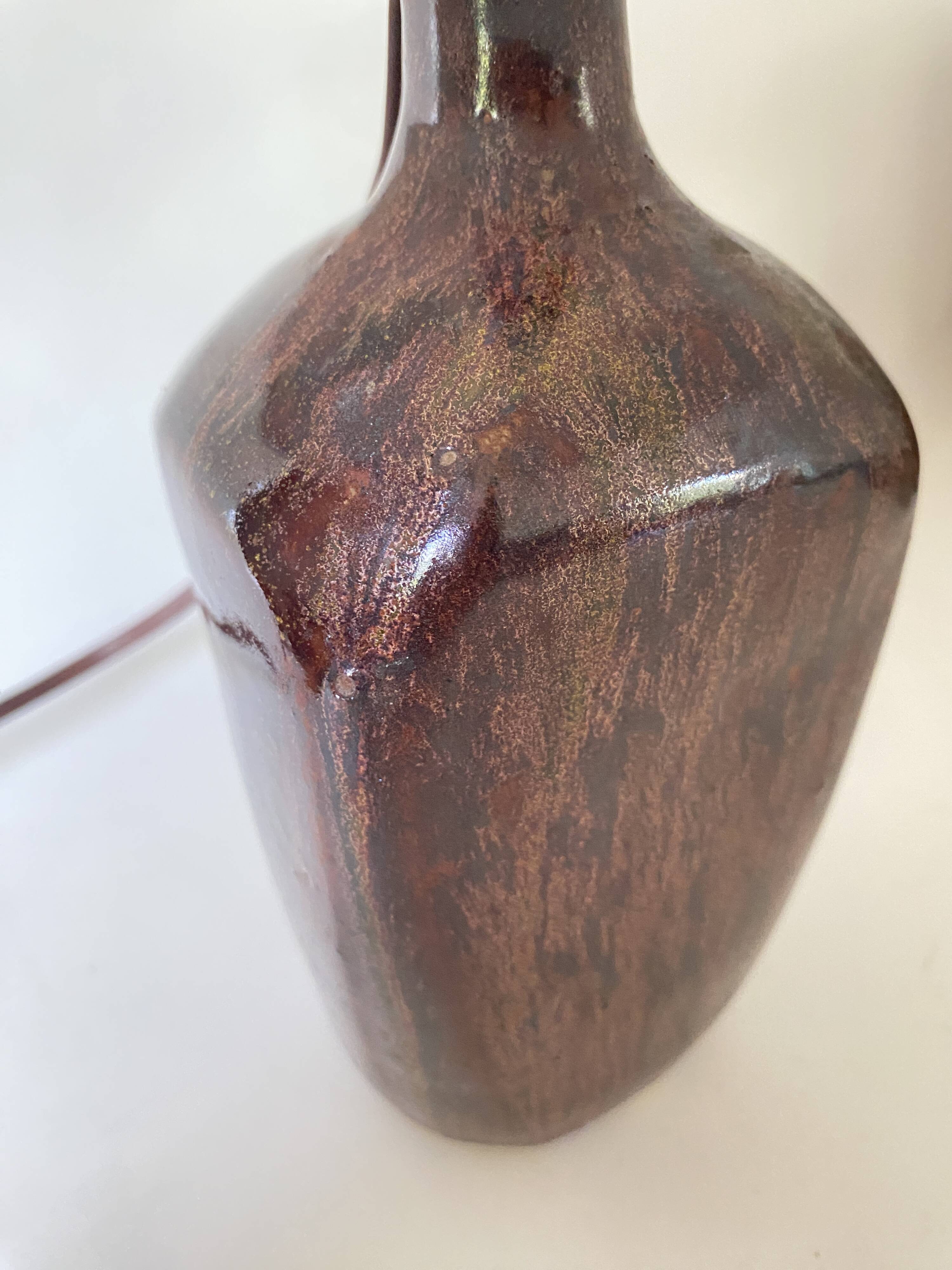 Ceramic lamp, fabric cable, cotton lampshade