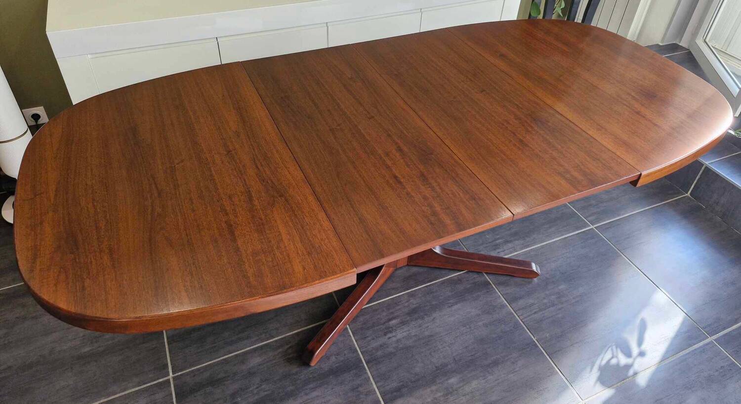 Vintage Baumann extendable teak table, 1970s