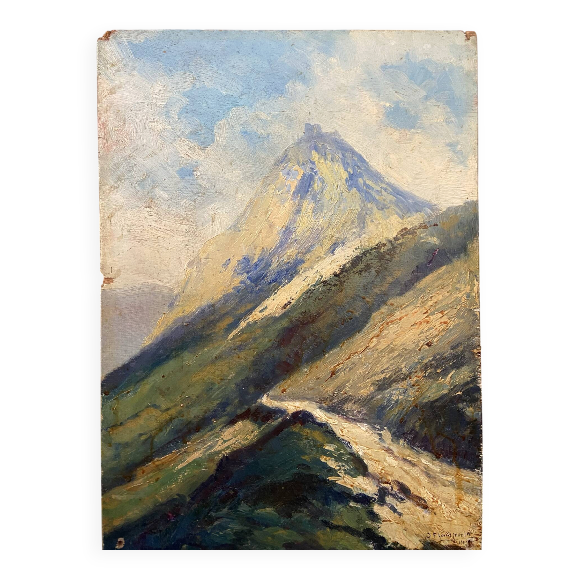 Oil on panel Jean-François Louis Merlet – Montségur, 1939