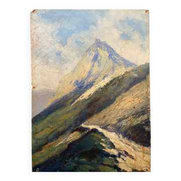 Oil on panel Jean-François Louis Merlet – Montségur, 1939