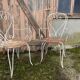 Pair of vintage wrought iron garden armchairs 60s