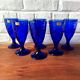 6 vintage LUMINARC France cobalt blue ice cream cups, "gourmet" model