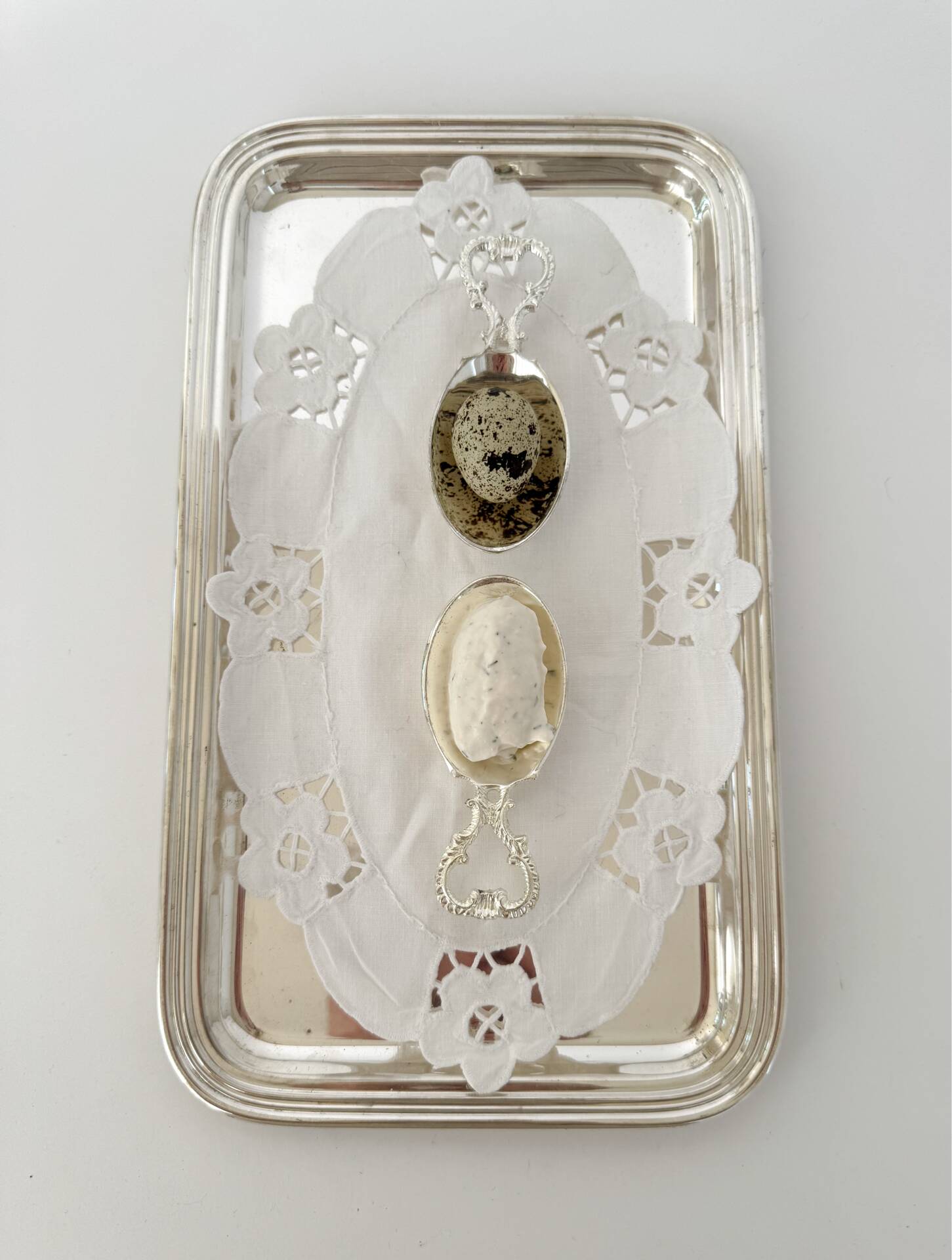 Ensemble de cuillères à amuse-bouche en argent vintage