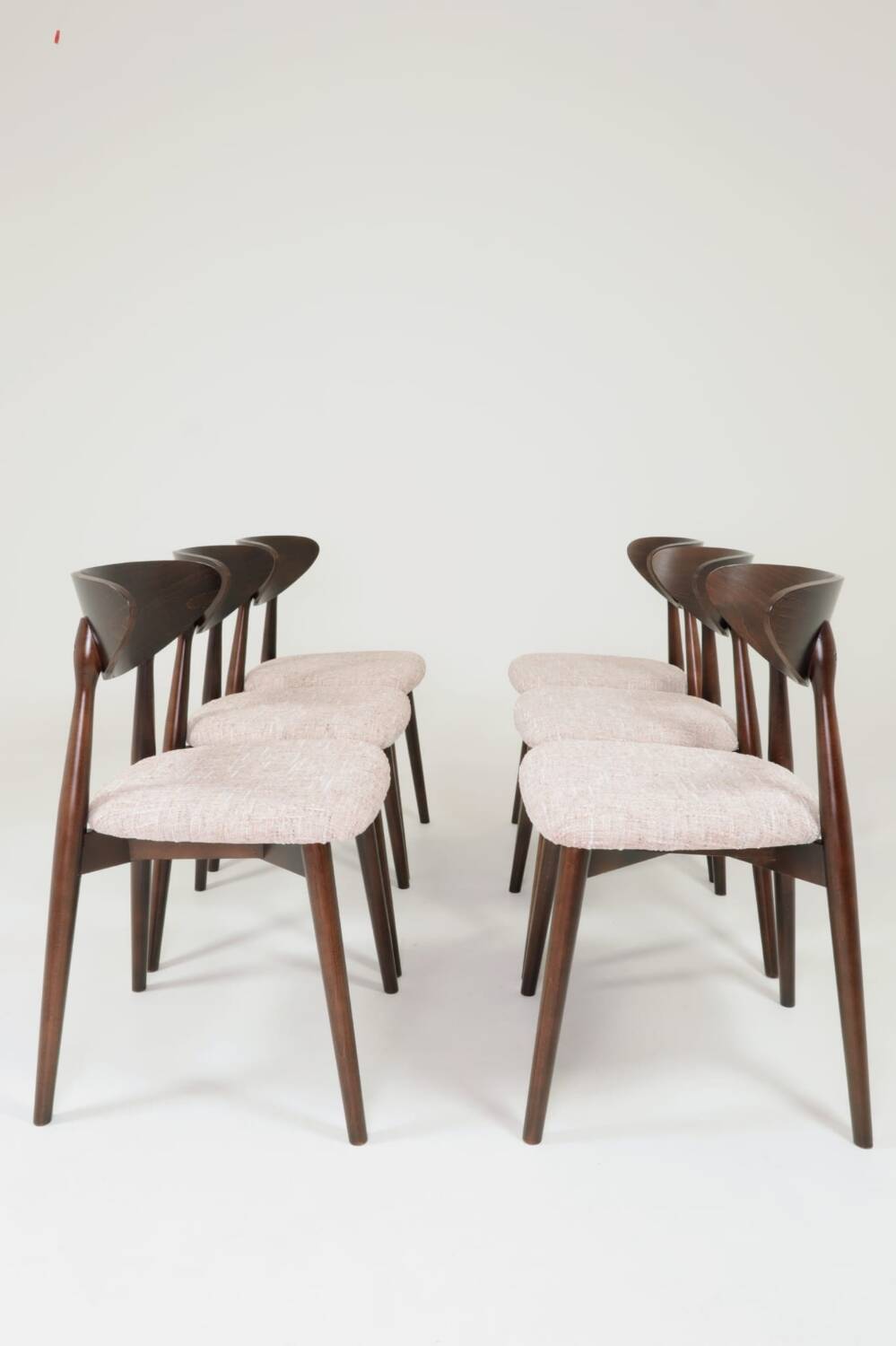 Dining Room chairs set of 6 pale pink Scandinavian design