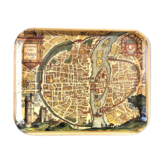 Plateau vintage en fibre de verre plan de Paris 1575