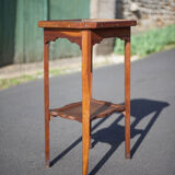 Antique wood pedestal table, 30