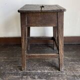 Tabouret de campagne 19e en chêne