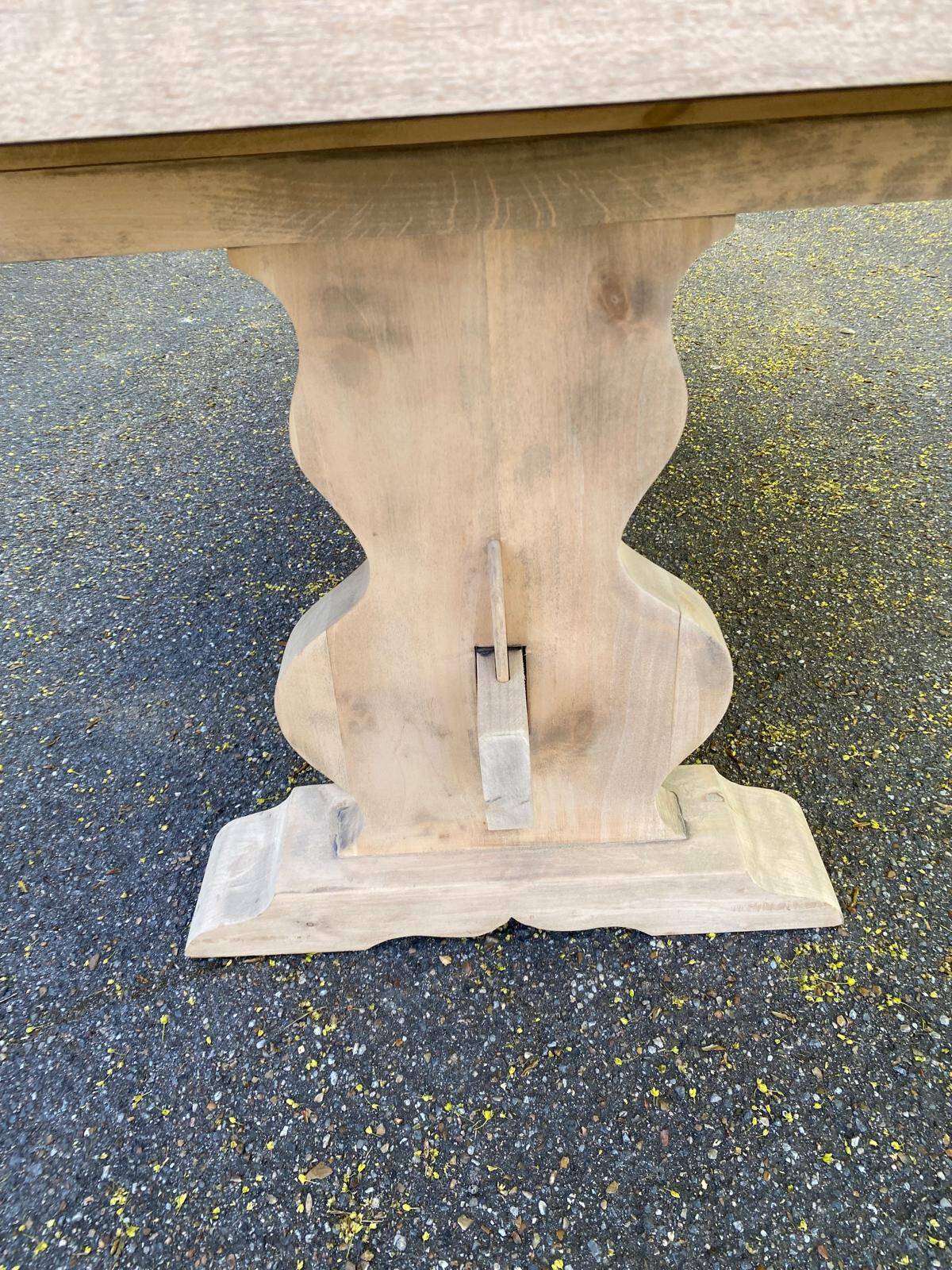 Renovated monastery dining table in ash, 180cm.