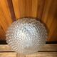 Old molded glass ceiling light + vintage white metal support
