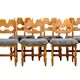 Henning Kjærnulf Set of 6 Razorblade Dining Chairs in Lambswool and Oak