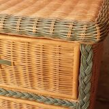 Two-tone rattan chest of drawers