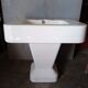 Washbasin design epoch 1970s enamelled ceramic