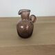 Pink bubbled glass vase or pitcher, milk pot