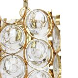 Pair of small golden brass pendants, Sciolari design for Palwa, Germany, 1970s.