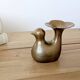 Candle holder or bird soliflore in brass, mid-century design from the 1960s.