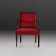 Empire‑Style Armchairs in Wood and Red Velvet, Belgium ca. 195