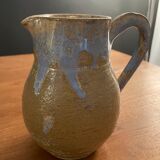 Pitcher, decanter, water pot in enamelled stoneware signed