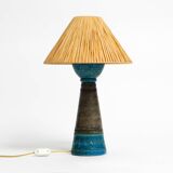 1960s Rimini Blue ceramic table lamp by Aldo Londi for Bitossi Italy