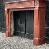 Louis XVI style fireplace in ancient red marble france around 1880