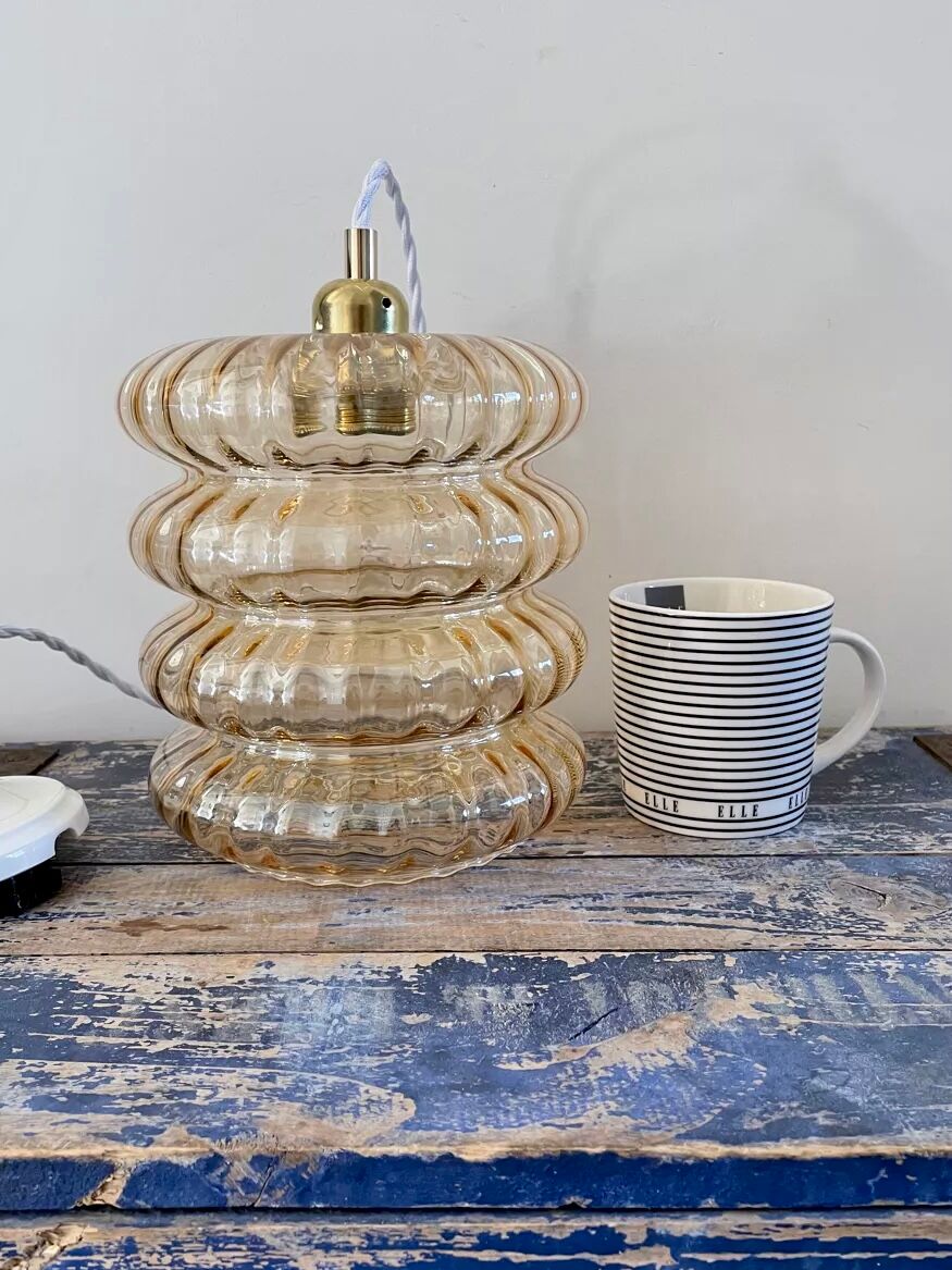 New electrified golden glass pendant lamp