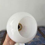 White opaline globe wall lamp