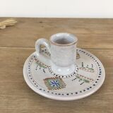 Green ceramic cellar rat candle holder