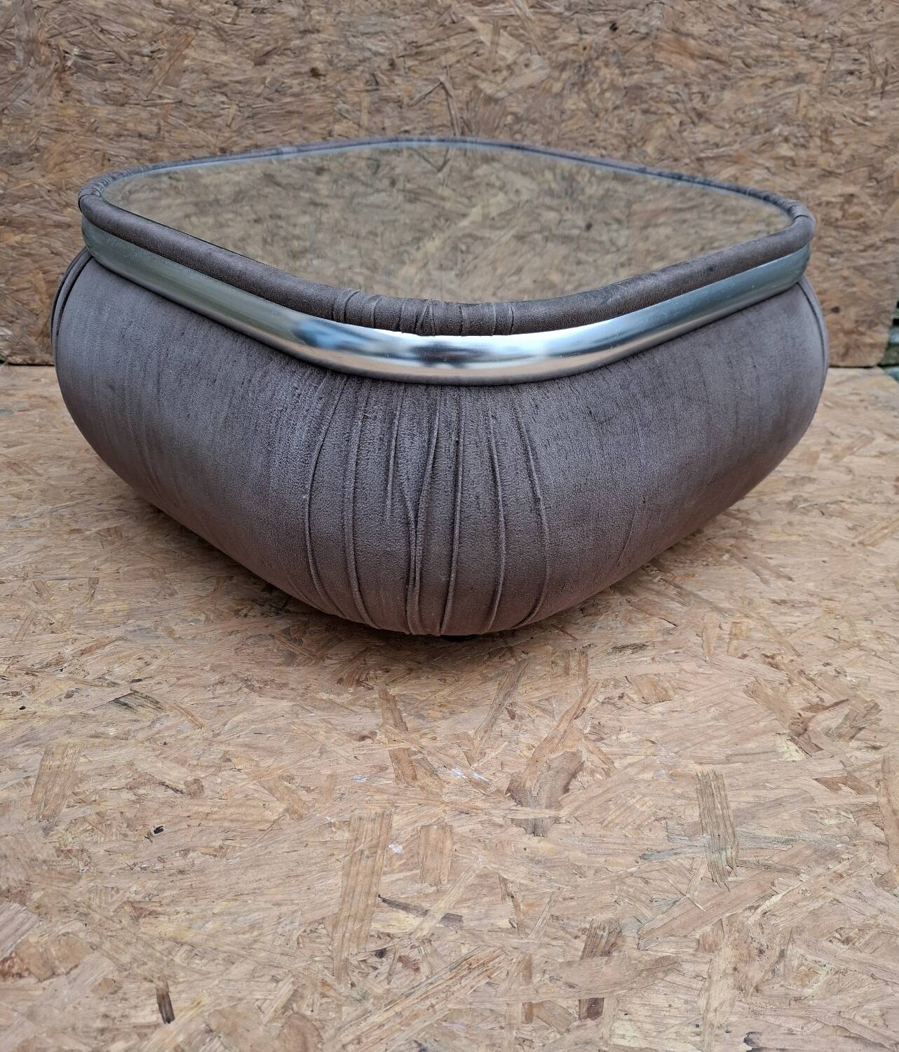 Velvet and mirror coffee table