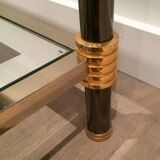 Coffee table with gunmetal patina and gilt metal