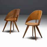 Chaises de salle à manger en contreplaqué, Italie, années 1950