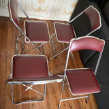 4 vintage folding chairs in chrome