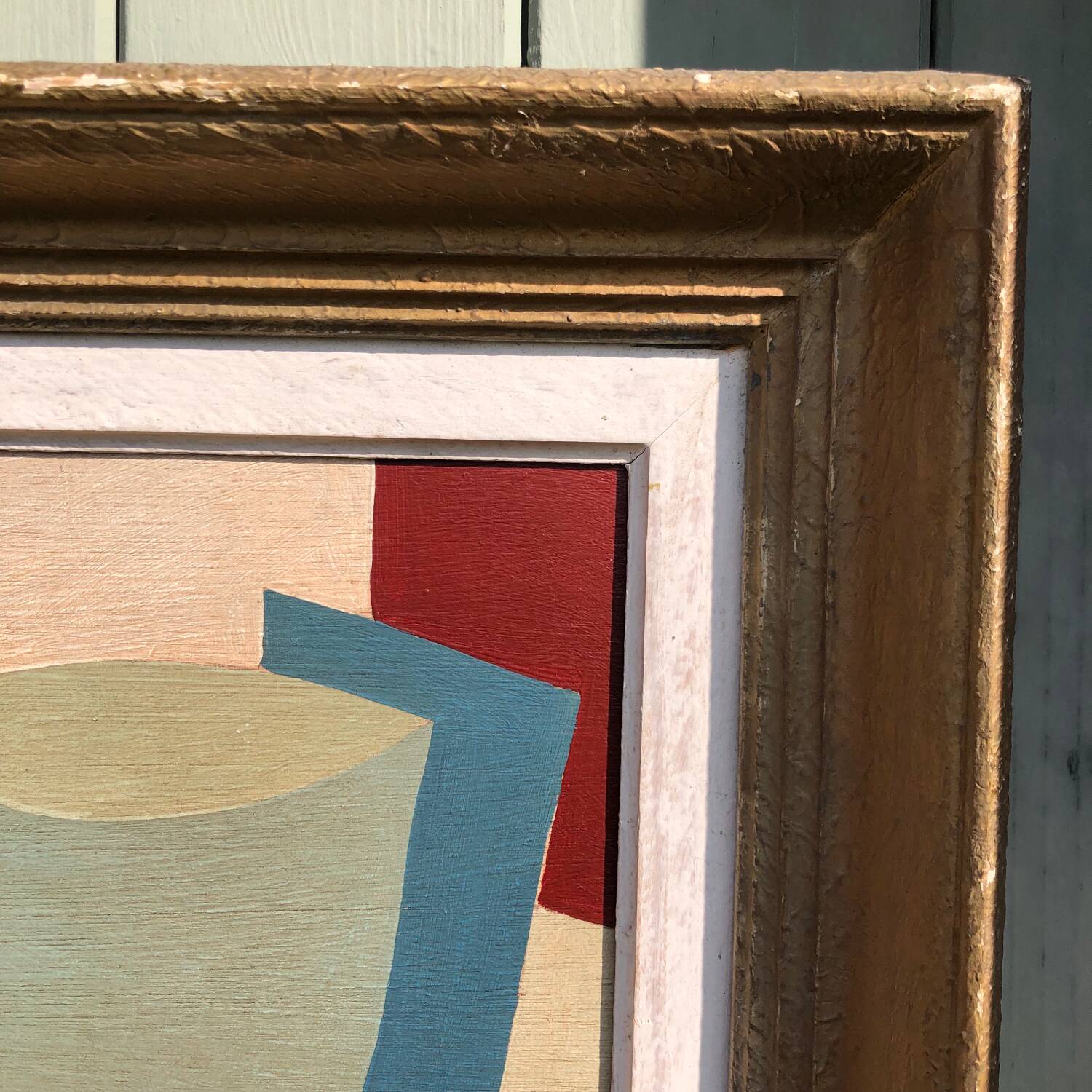 Abstract painting on wood panel