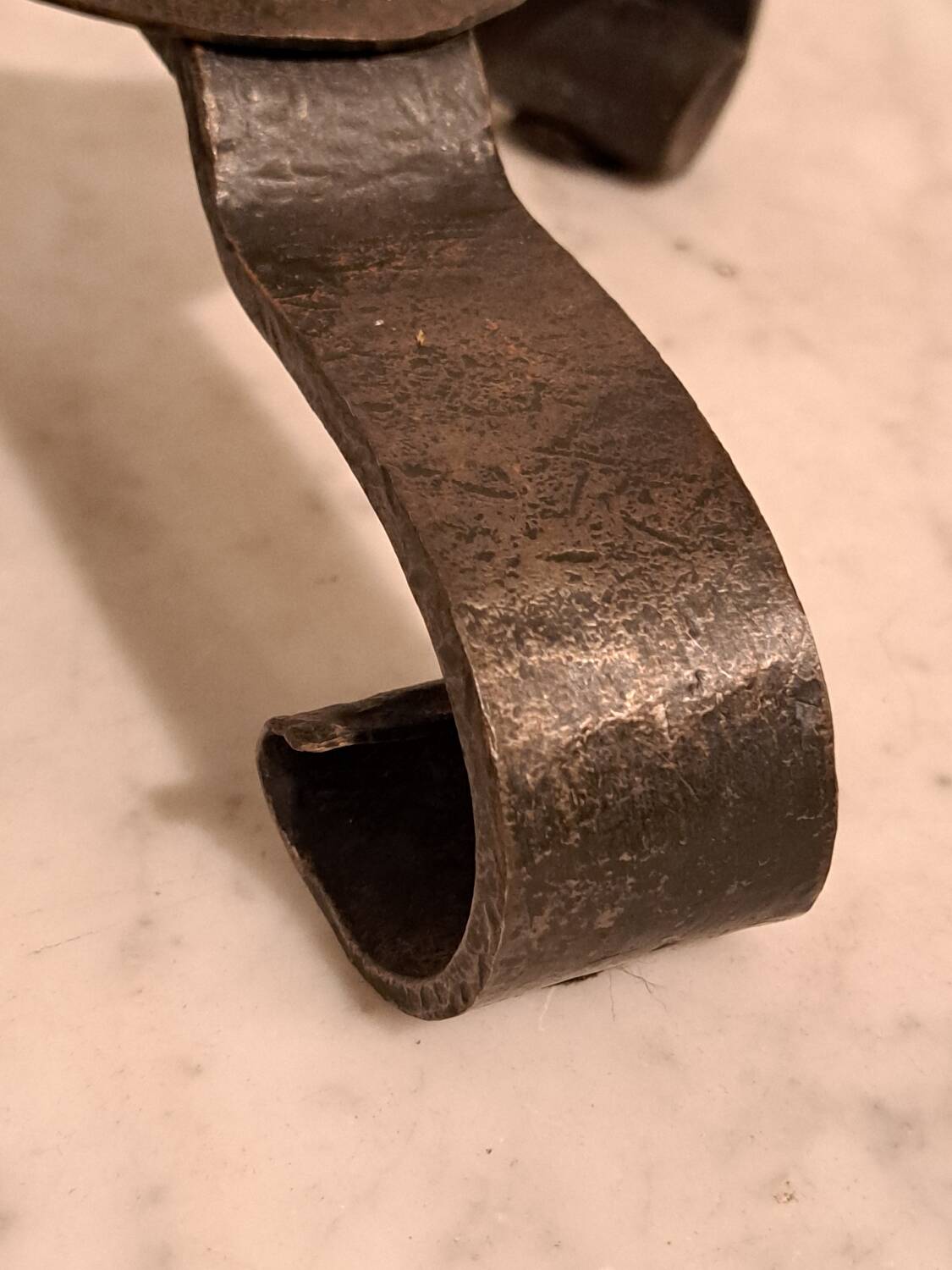 Black wrought iron fleur-de-lis candlestick