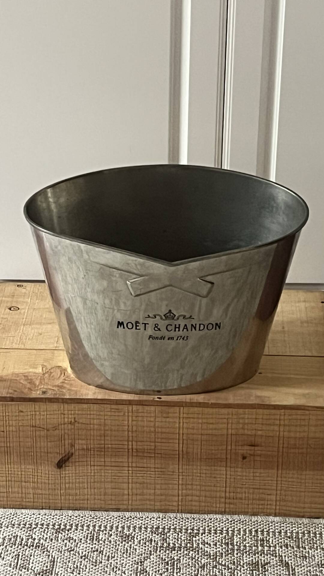Moet Chandon Pewter Champagne Bucket. Vintage French Magnum Cooler