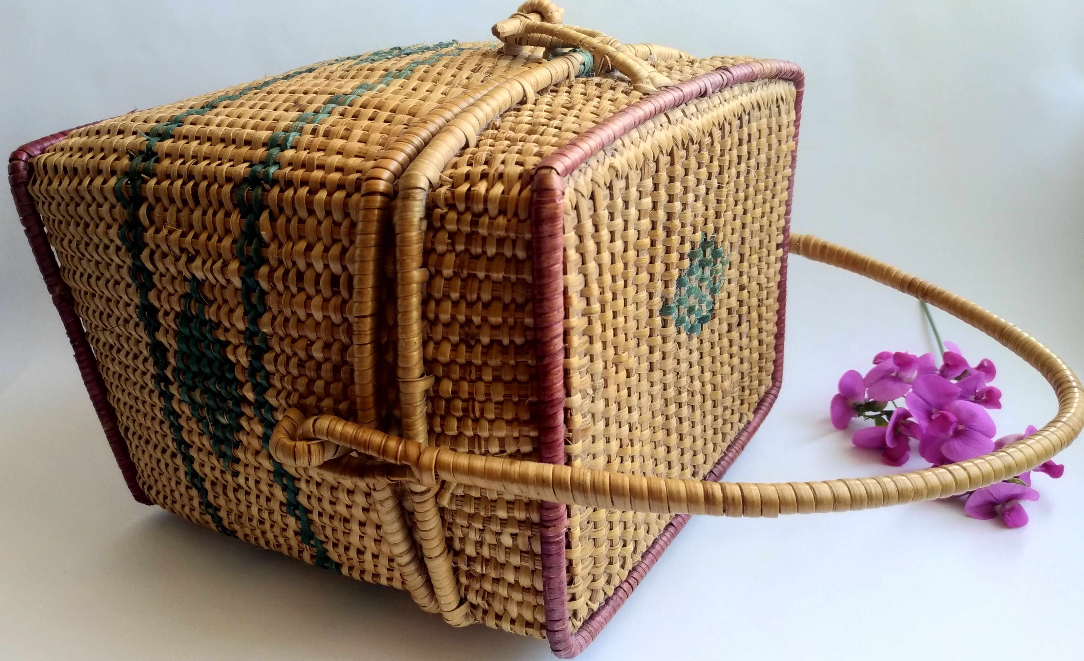 Old rattan suitcase