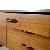 Buffet/Long John en teck « Avalon » du milieu du siècle. Style vintage élégant.