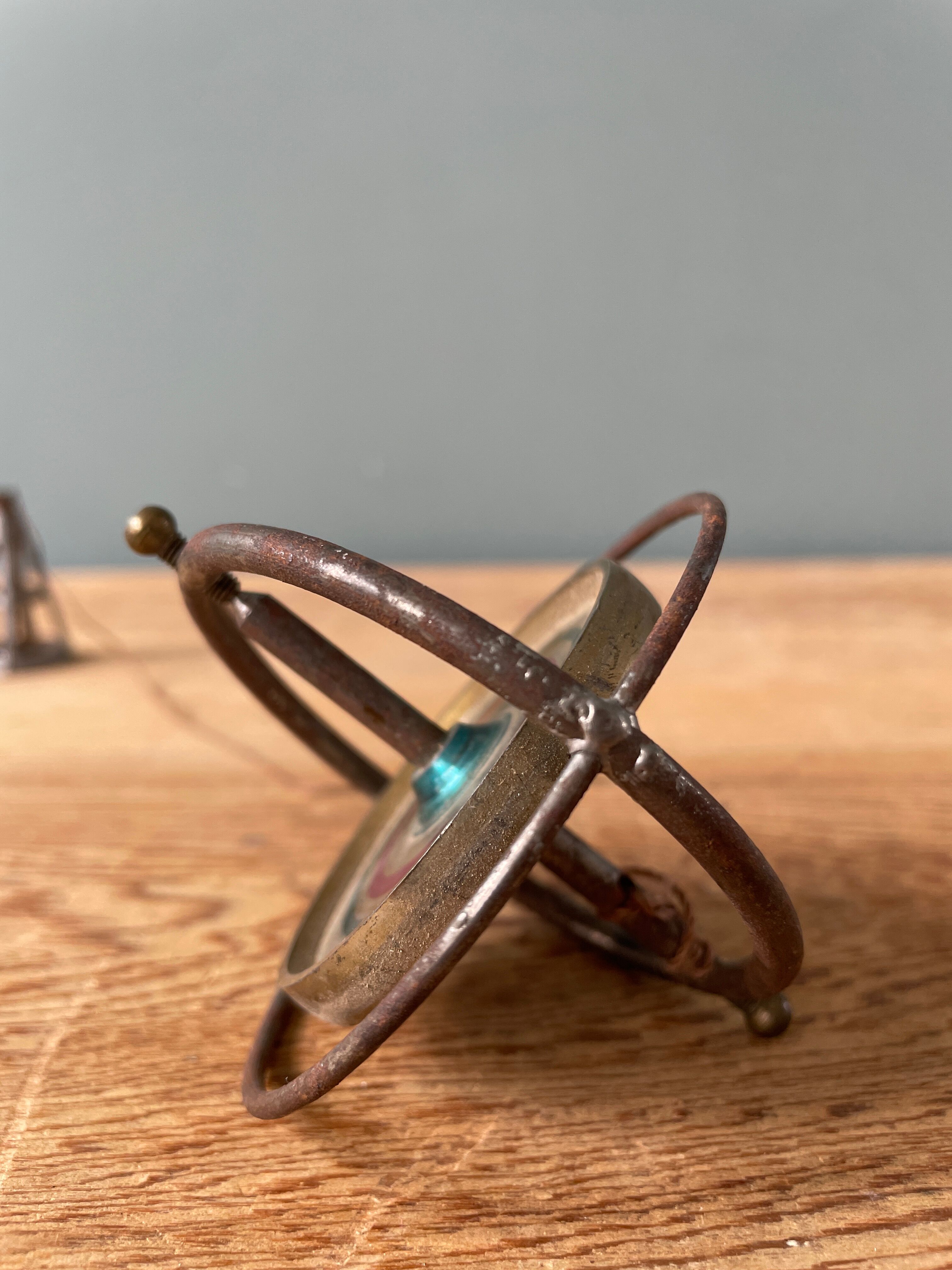 Old gyroscope spinning top
