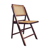 Vintage wood chair and folding cannage 60s