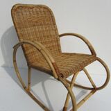 Cute kids 60/70 years rattan rocking chair