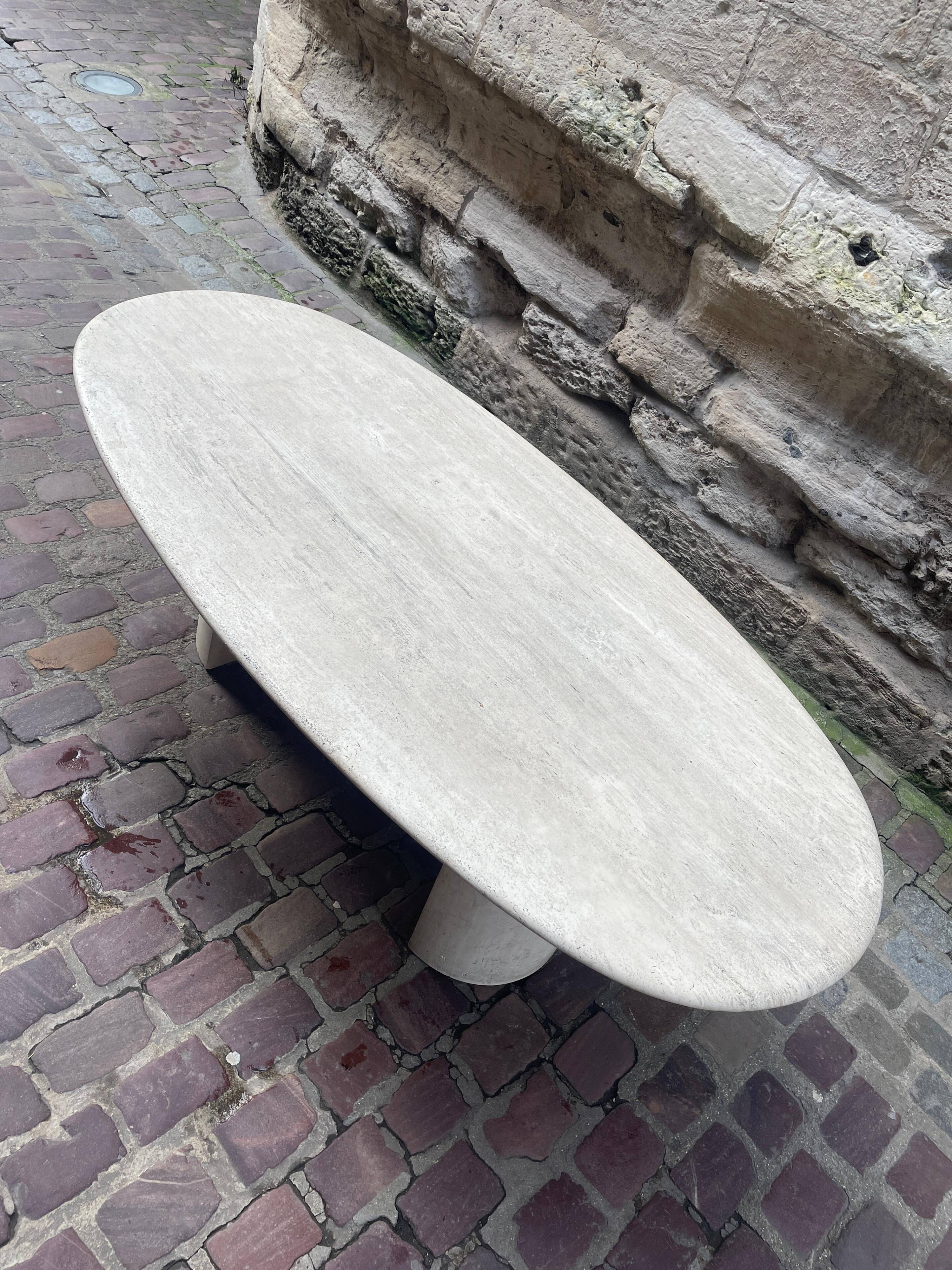 Table en travertin des années 60