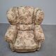 1930s Art Deco Czech Floral Upholstered Wingback Armchair