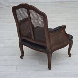 1930s, Danish armchair, furniture leather, ash wood, furniture mesh.