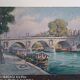 Edouard Leverd (1881-1950) oil on cardboard - 35 x 27 cm - bridge in Paris 1937