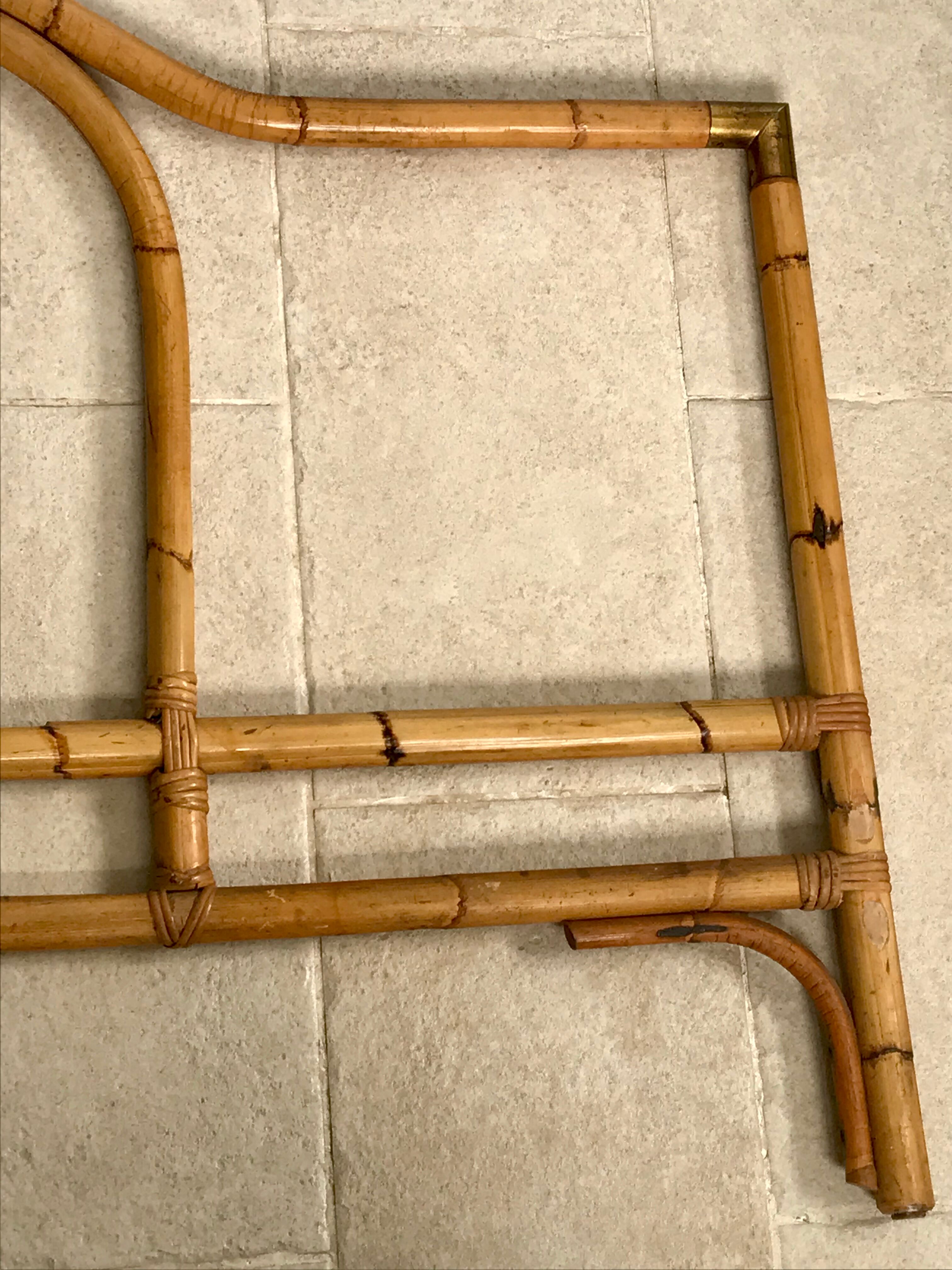 Vintage rattan and bamboo headboard