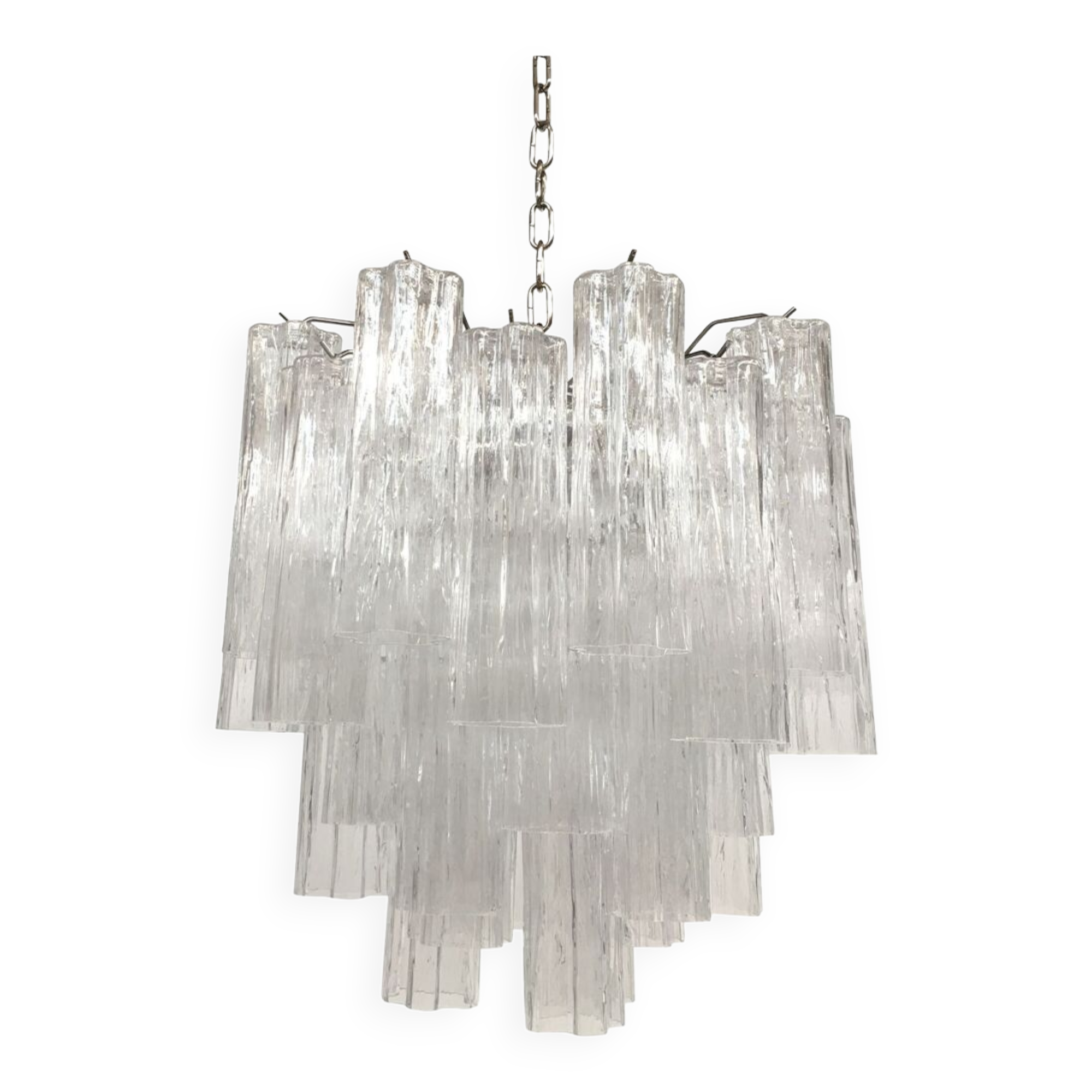 Clear “tronchi” murano glass chandelier d50