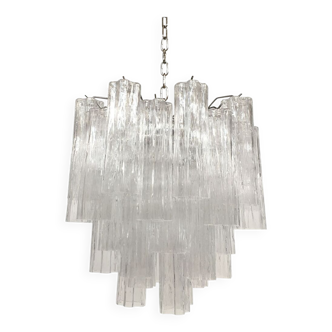 Clear “tronchi” murano glass chandelier d50