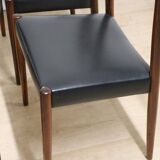 Série de 4 chaises scandinave Danemark en palissandre et skaï, 1960