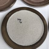7 plates dessert handmade pink brown sandstone