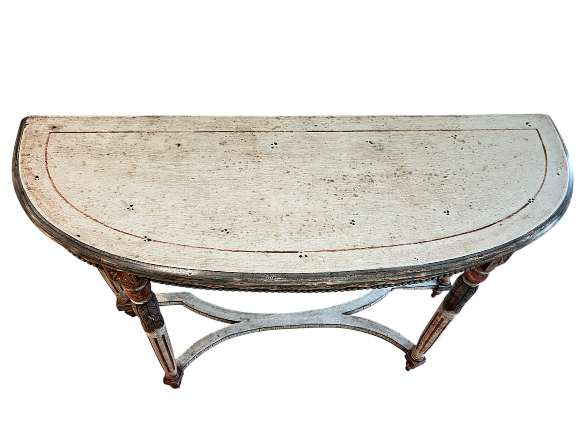 Louis XVI Style Demi-Lune Console – Painted and Gilt, Probably Italian