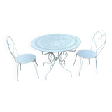 White wrought iron garden furniture - 3 pieces